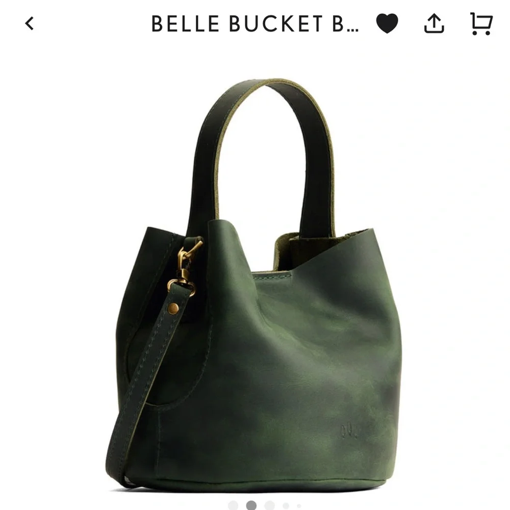 Sold out Portland Leather Goods Belle Bucket Bag Evergreen - Picture 4 of 16